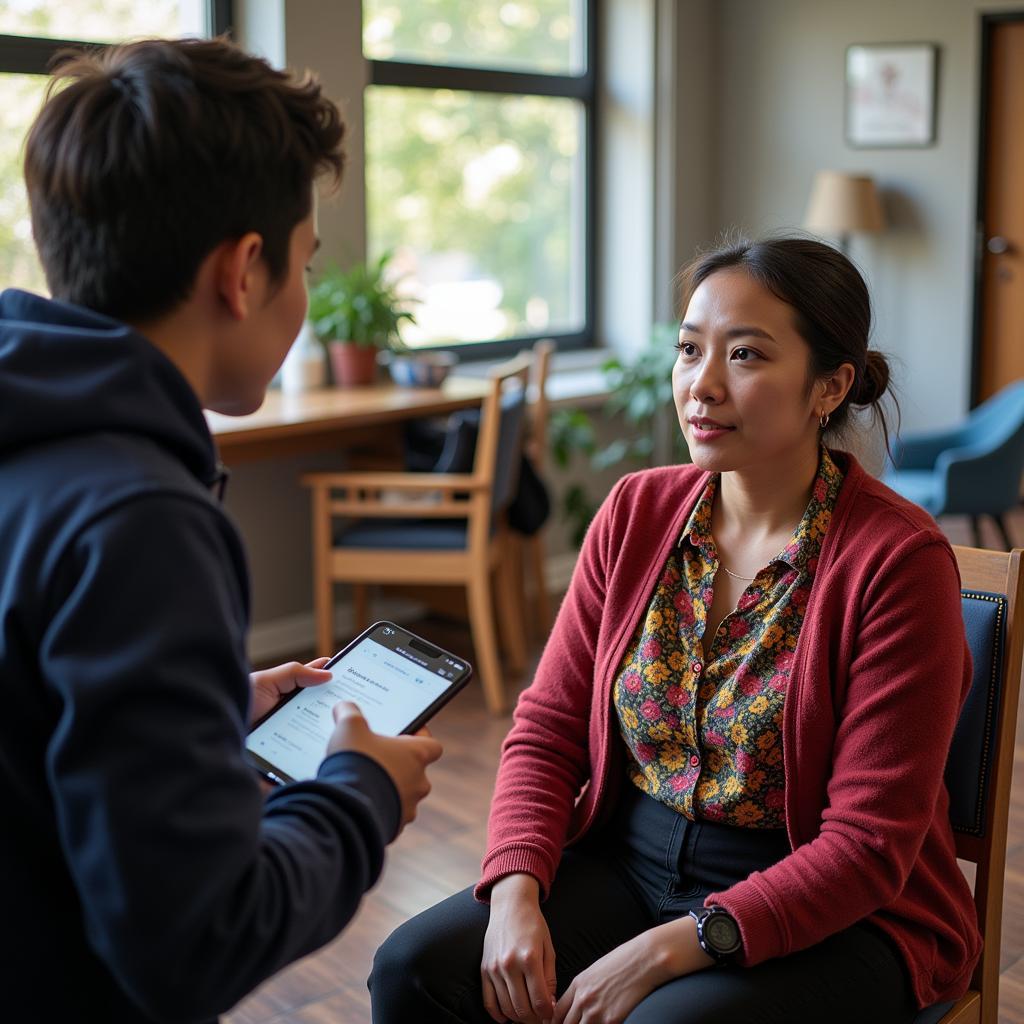 ASEAN-Australian Journalist Conducting an Interview with a Community Leader