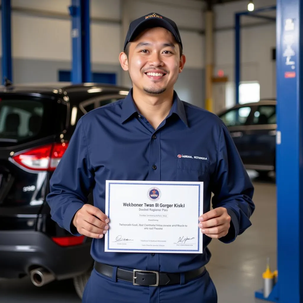 ASEAN Automotive Technician Receives Professional Certification 