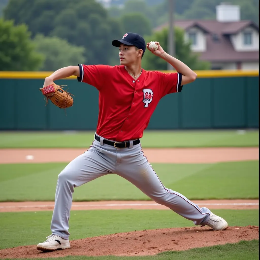 ASEAN Baseball Pitcher in Action