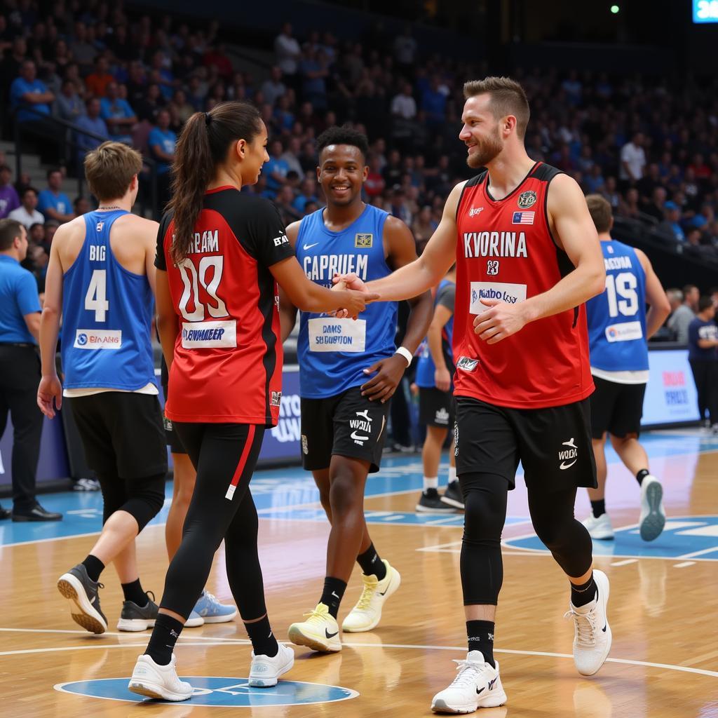 ABL players celebrate a hard-fought victory