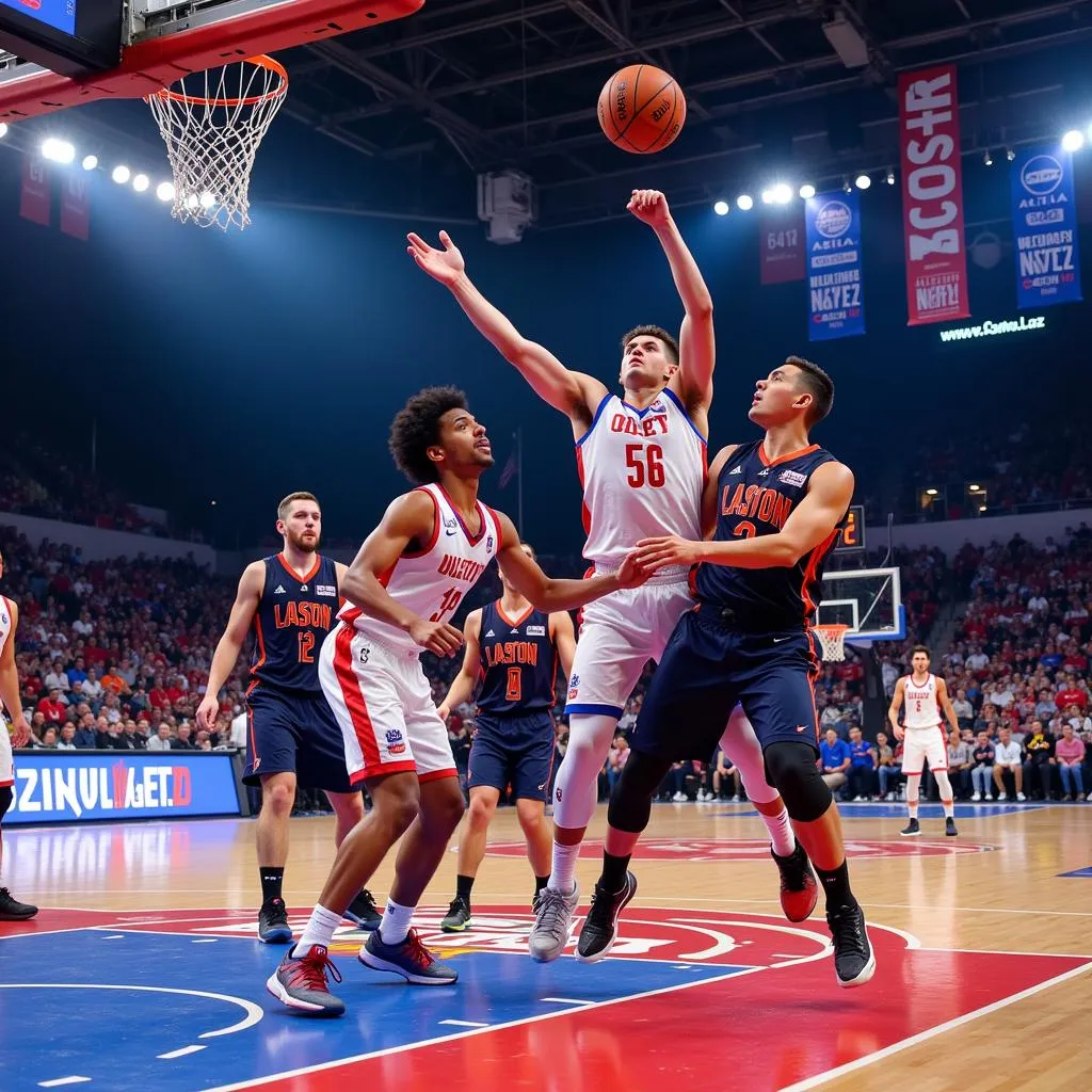 Fast-paced action during an ASEAN Basketball League playoff game