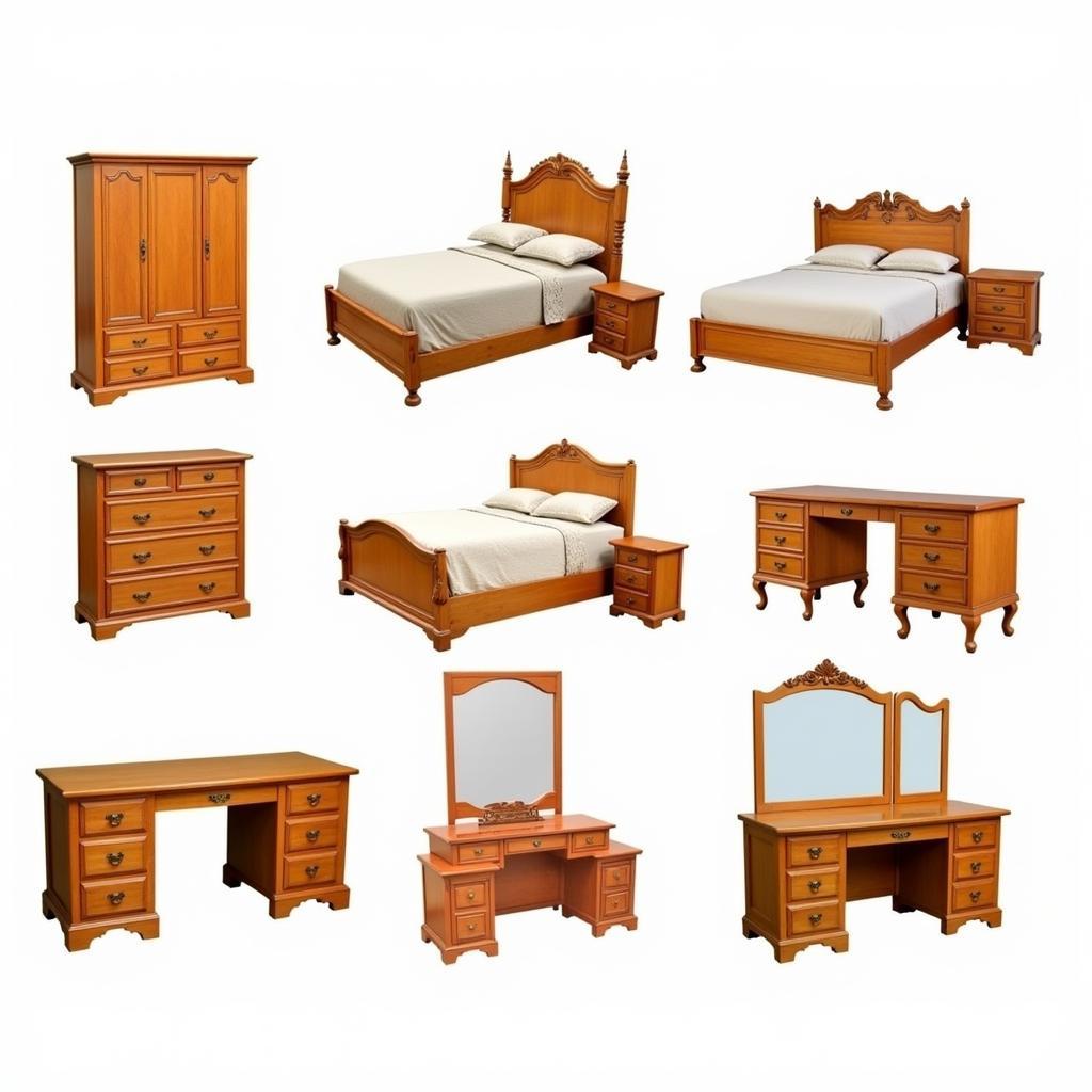 Wooden bedroom furniture sets in various styles