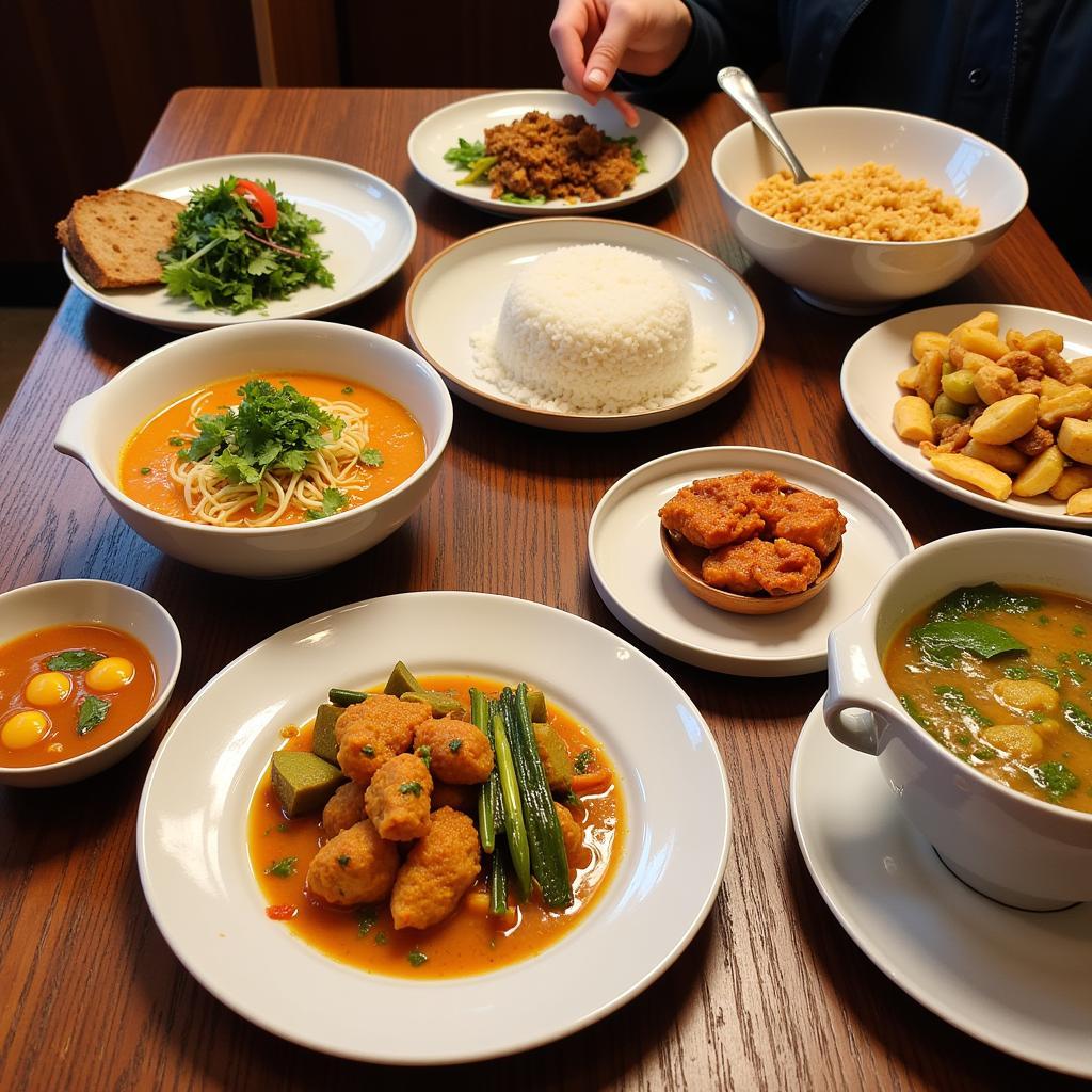 A colorful spread of ASEAN bistro lunch dishes