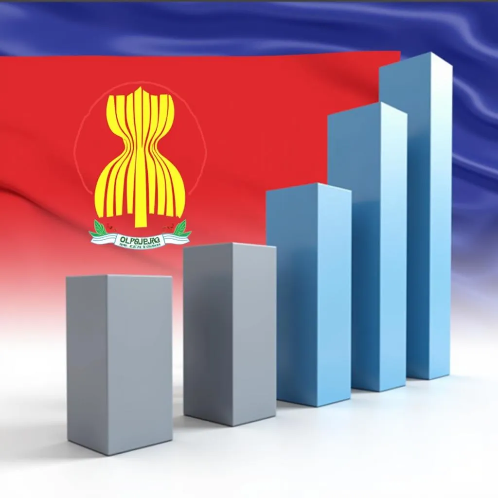 Business Growth Chart with ASEAN Flag