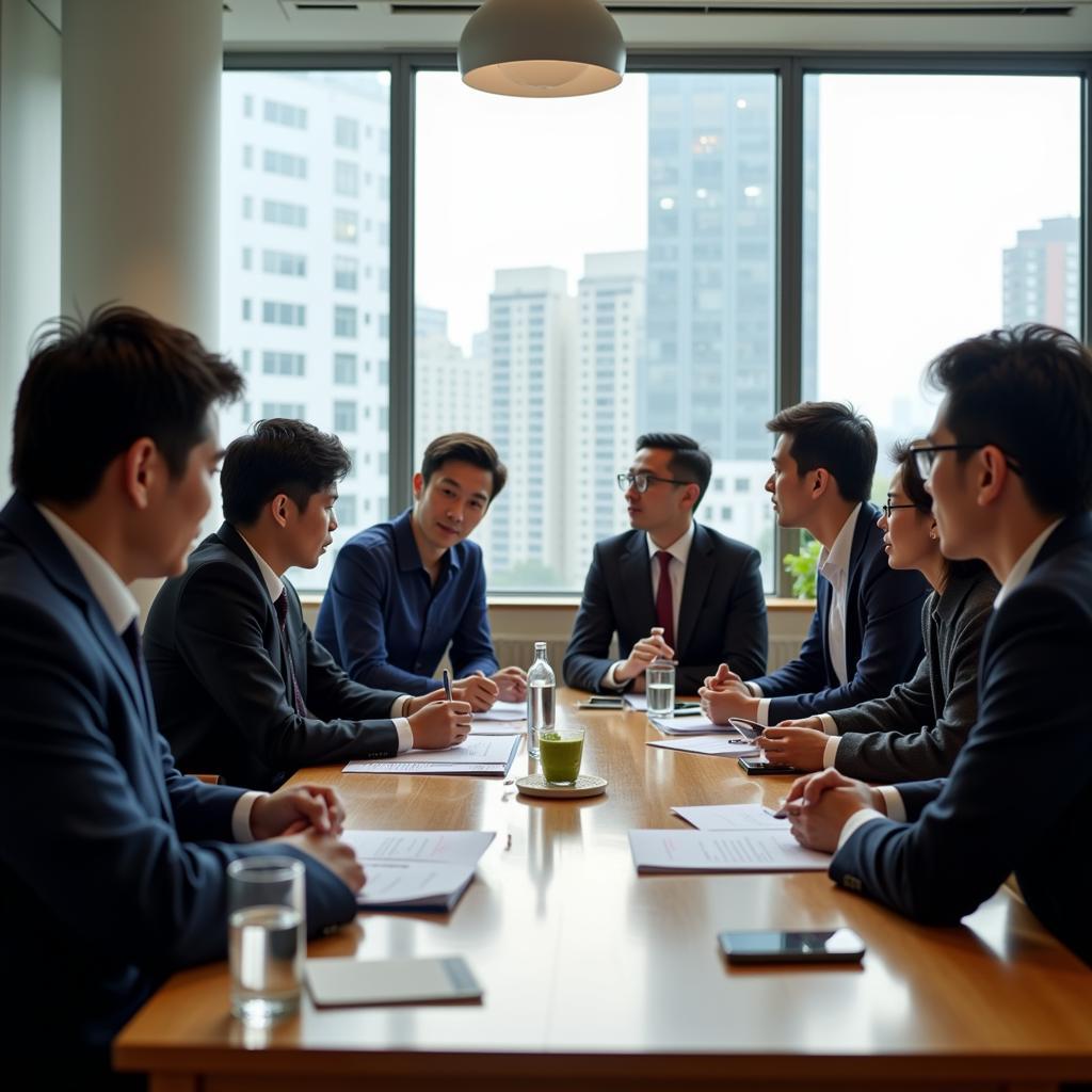 ASEAN business leaders collaborating in a meeting