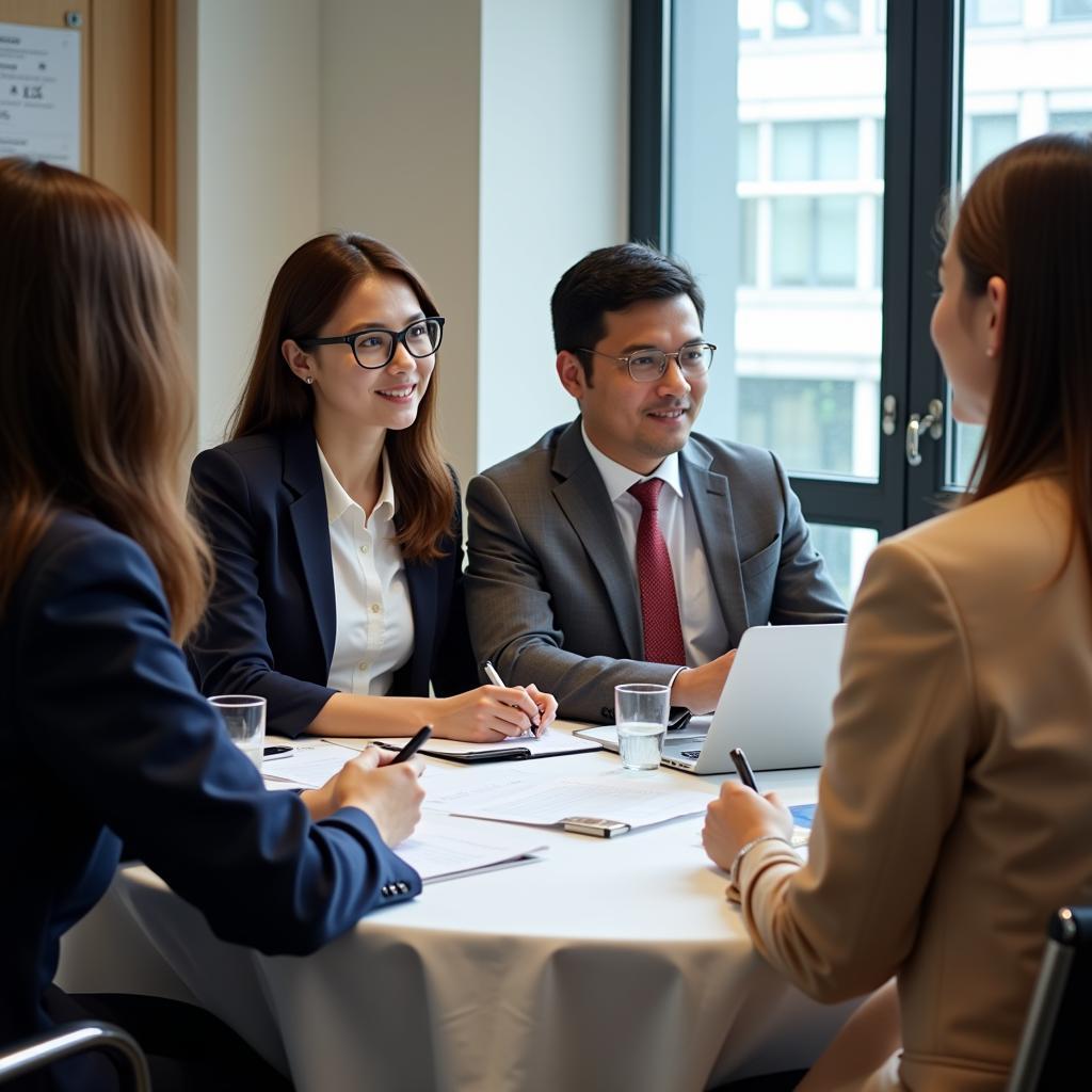 Diverse Business Team Collaborating in an ASEAN Meeting Room