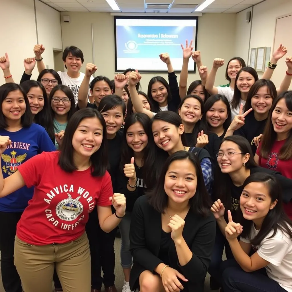 Participants Celebrating at the ASEAN Camp 2015 Closing Ceremony