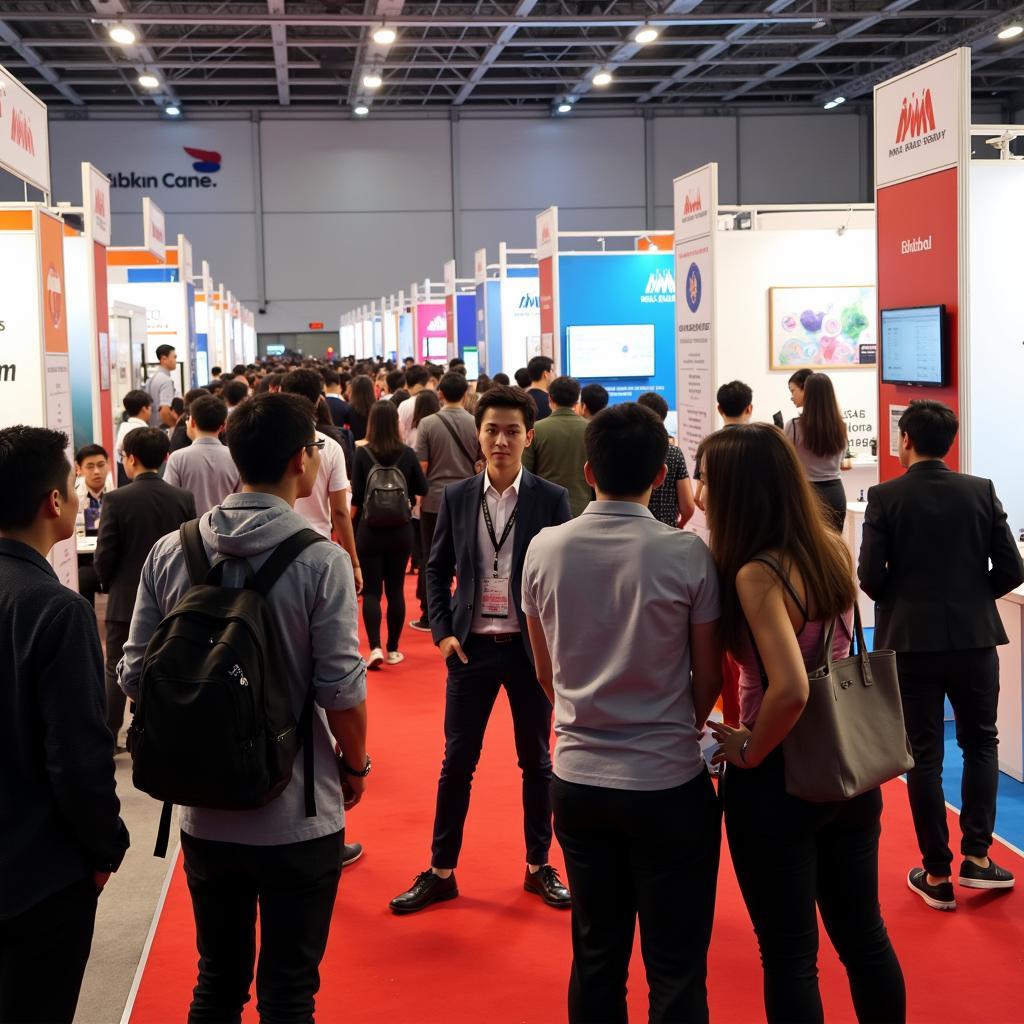 Students networking at the ASEAN Career Fair