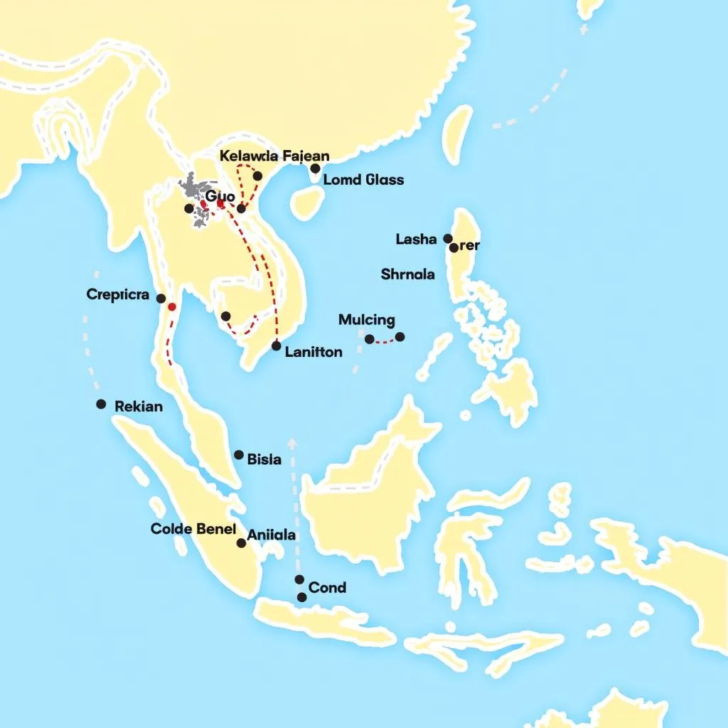 Map illustrating ASEAN cargo routes