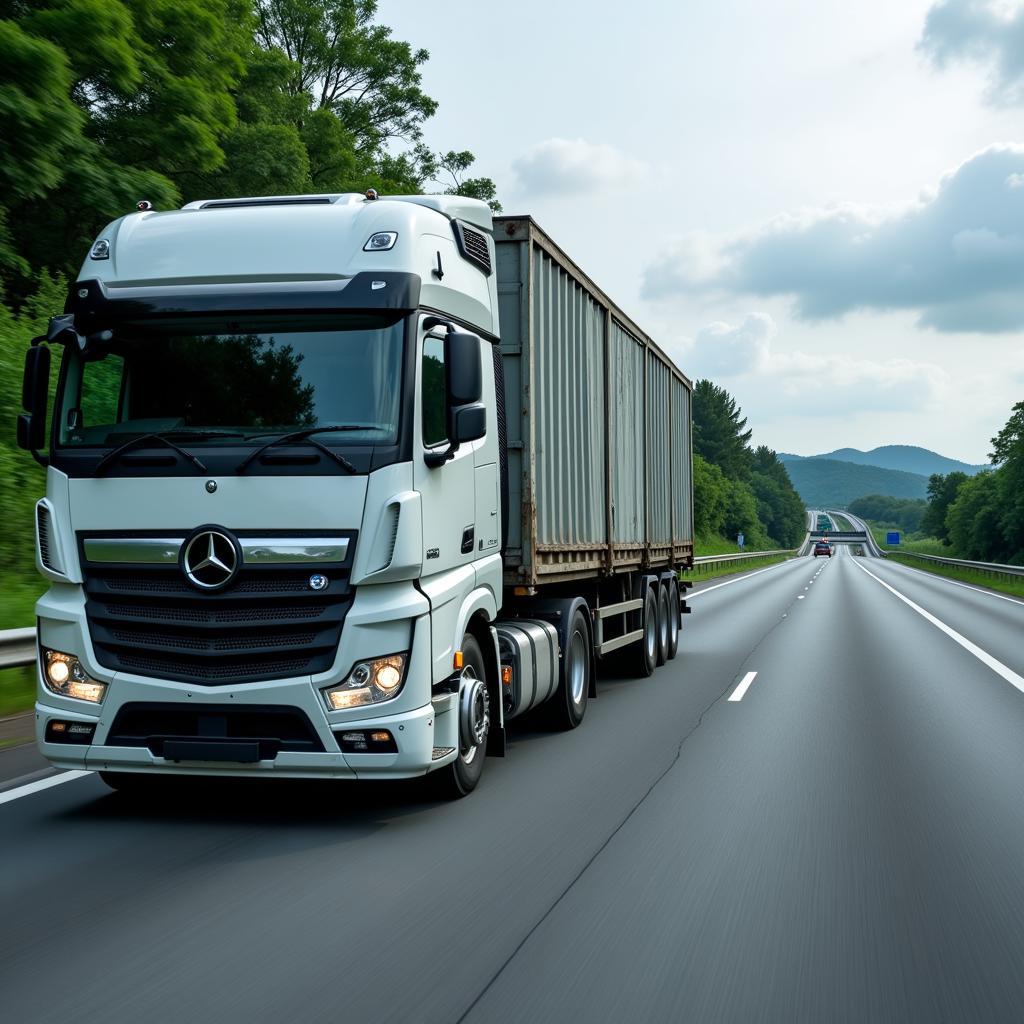 ASEAN Cargo Truck on Highway 