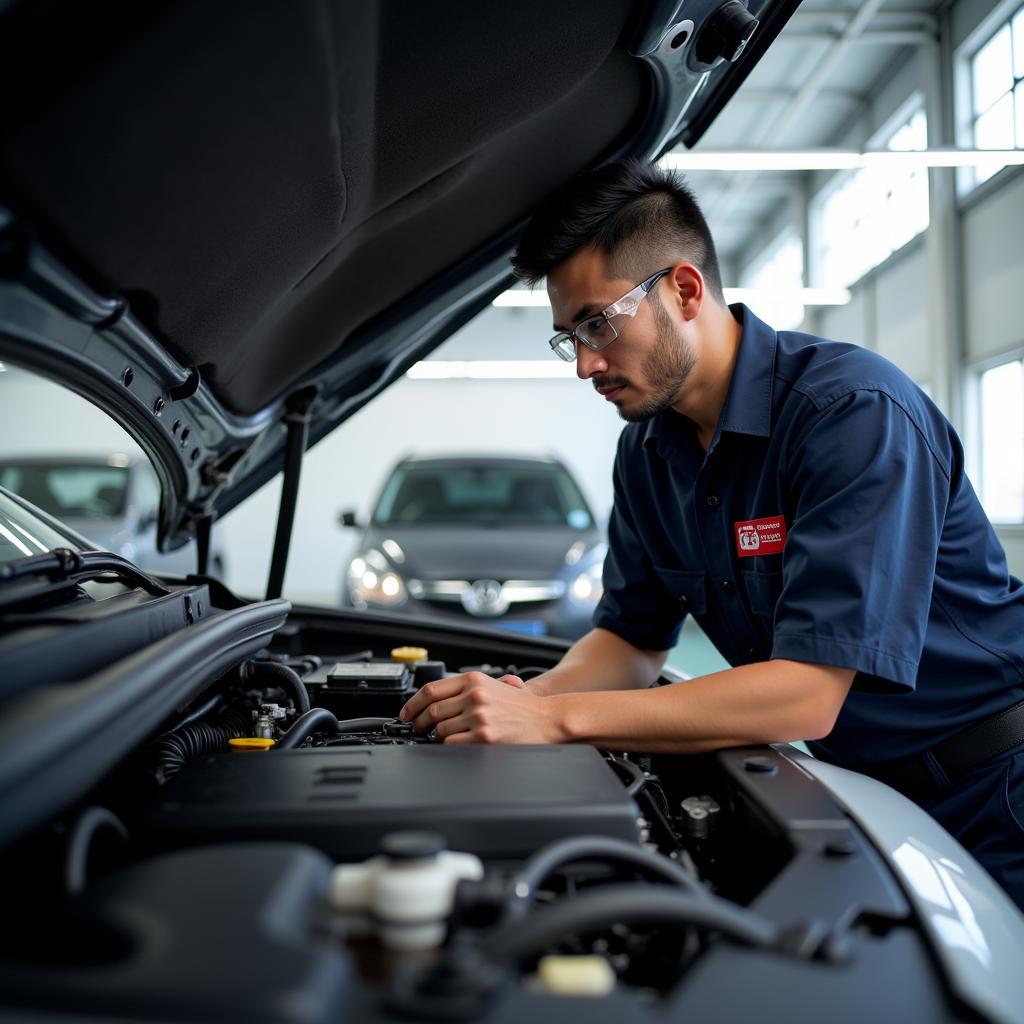 ASEAN Certified Mechanic Working on a Car