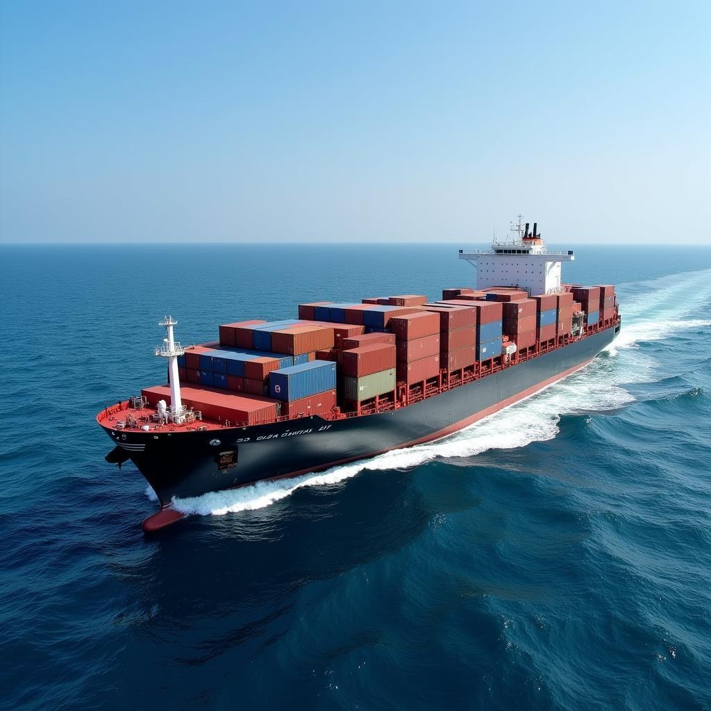 Container ship transporting goods from Taiwan to ASEAN