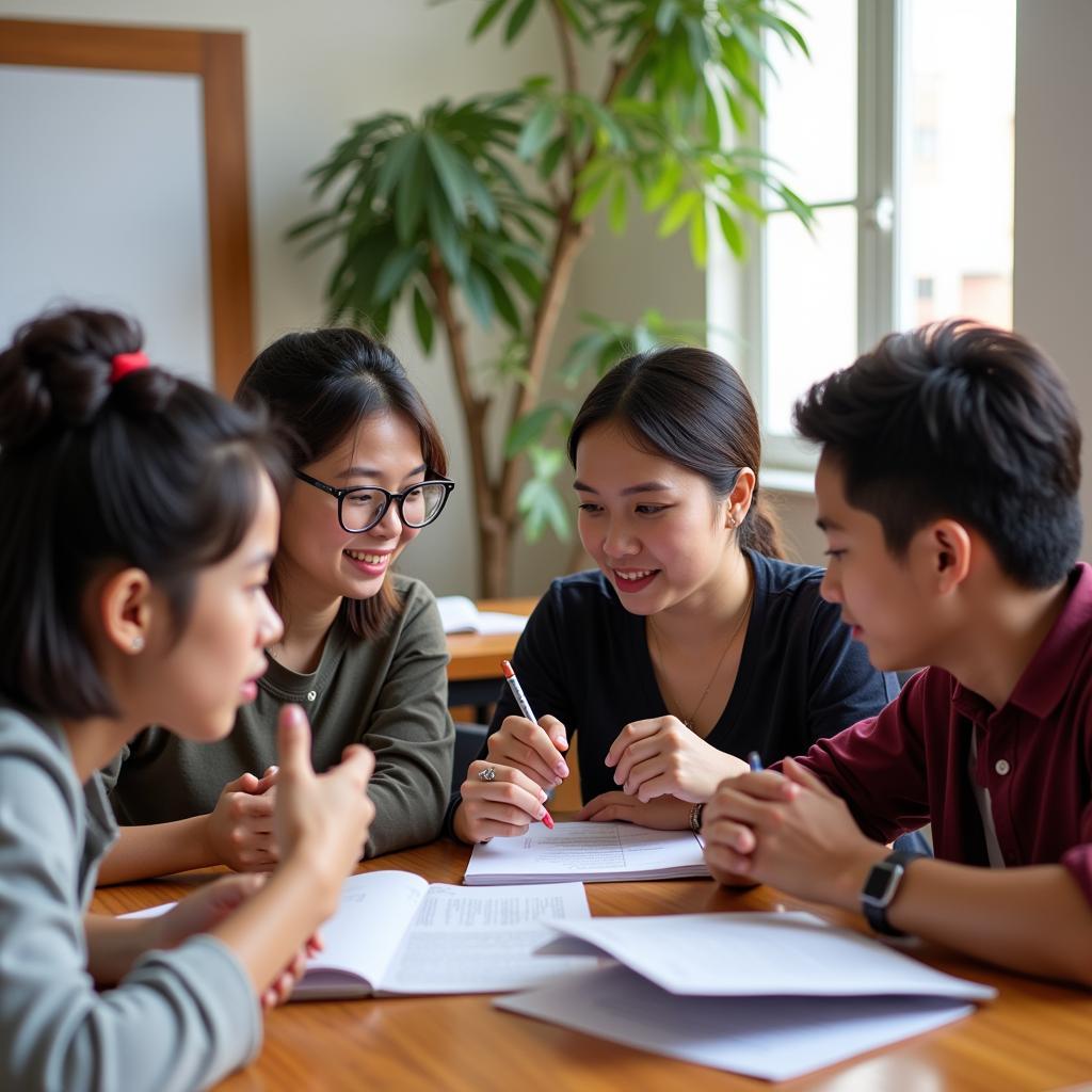 Students from various ASEAN countries participating in an educational exchange program