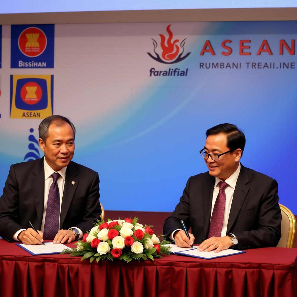 Signing ceremony between ASEAN and a Dialogue Partner