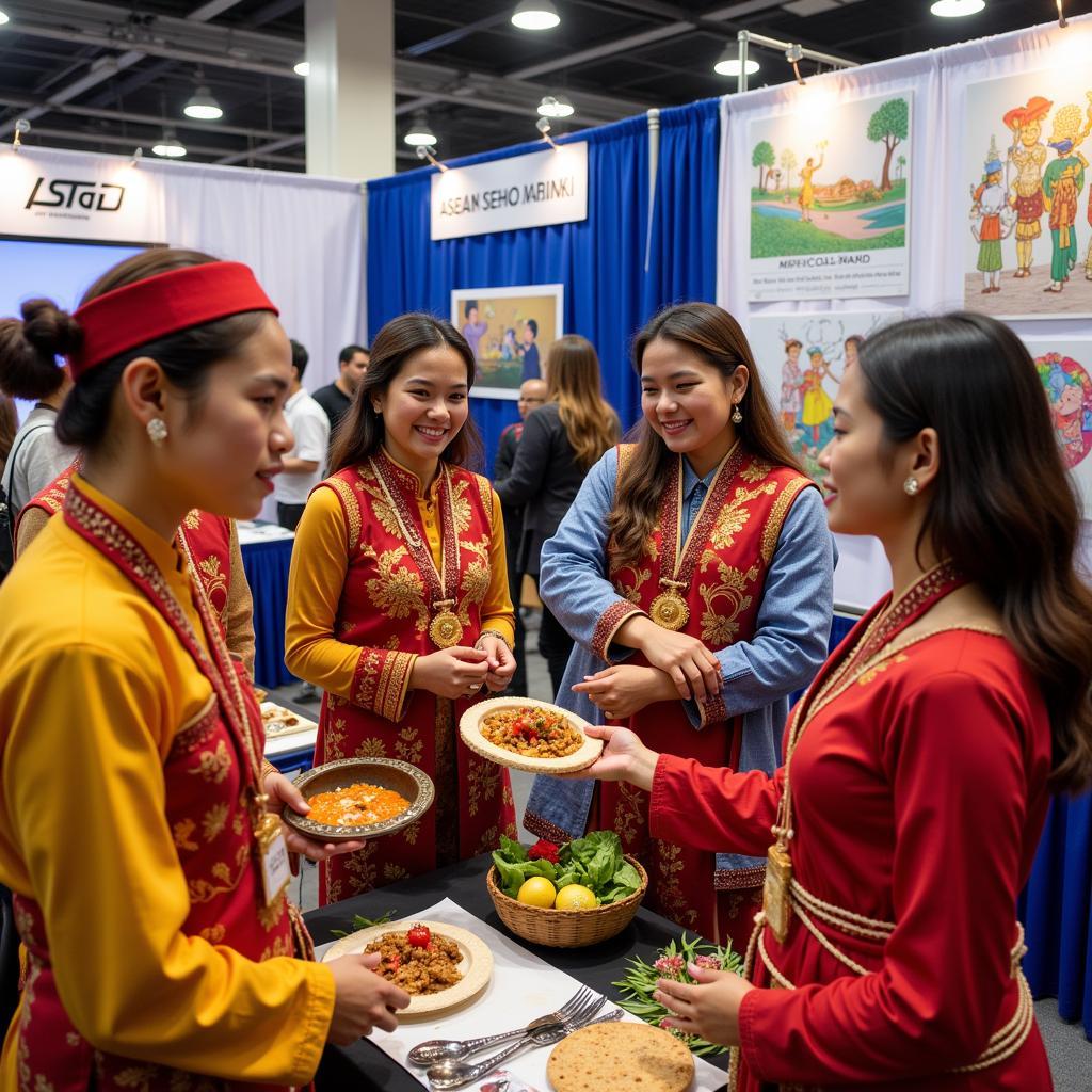 Delegates at the ASEAN Conference Michigan engaging in cultural exchange