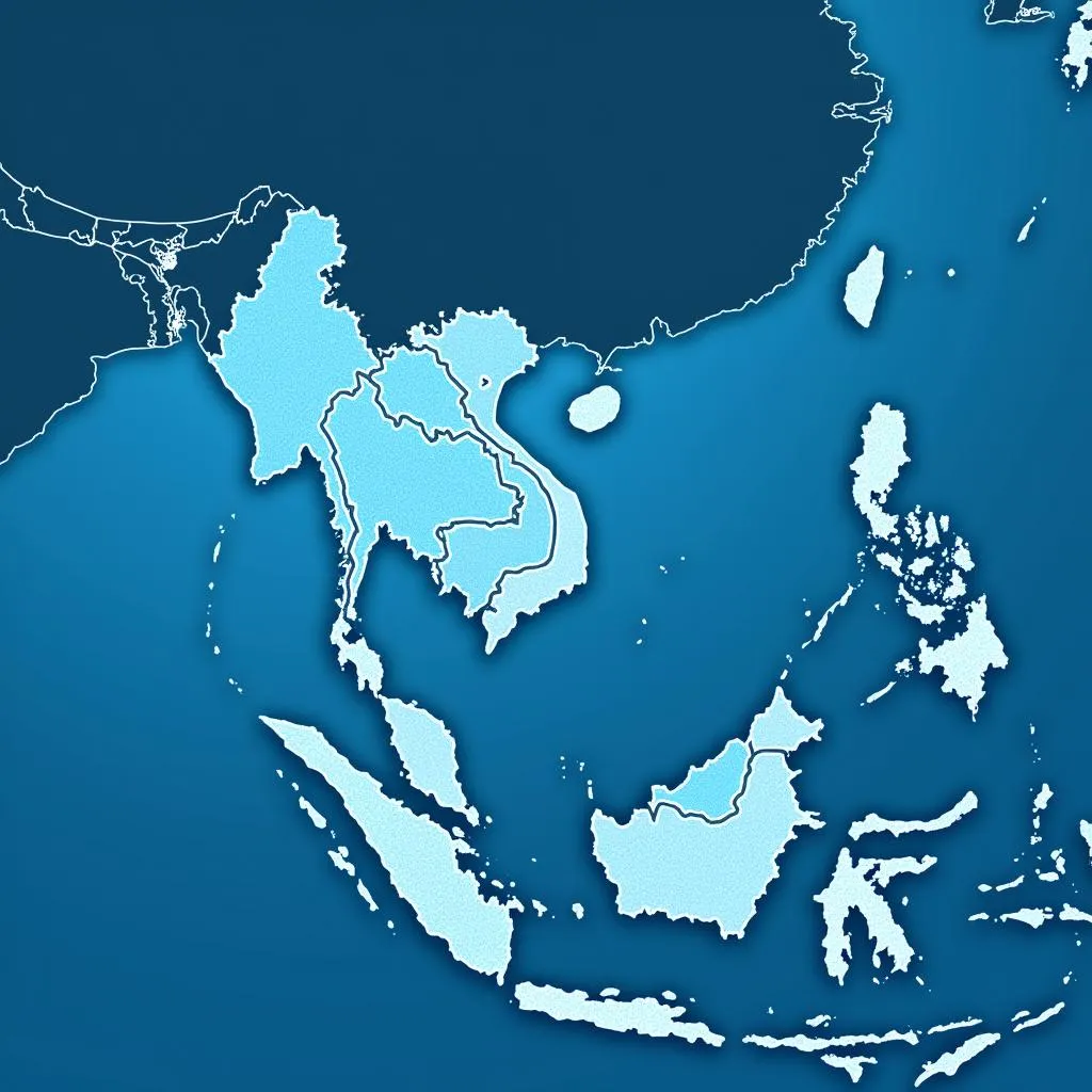 ASEAN connectivity map with highlighted data flow