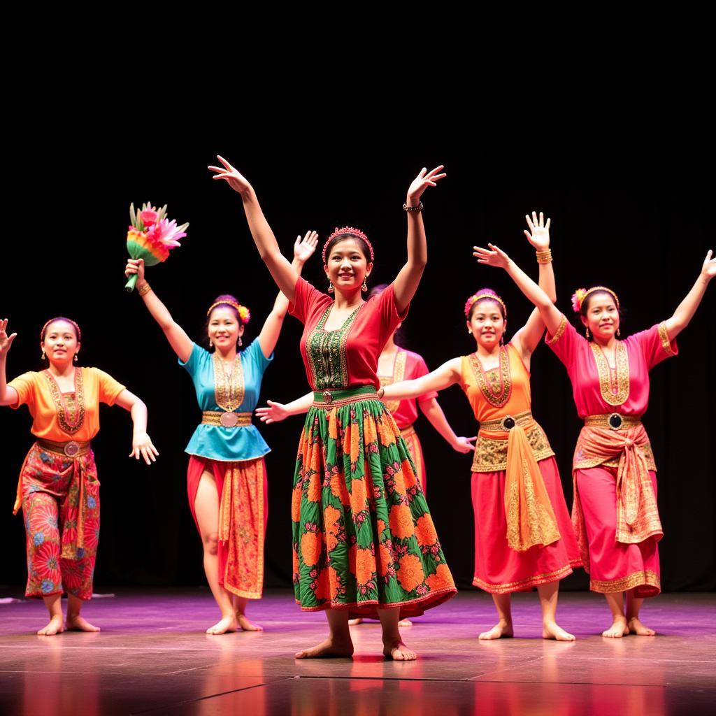 Traditional dancers from different ASEAN countries performing together