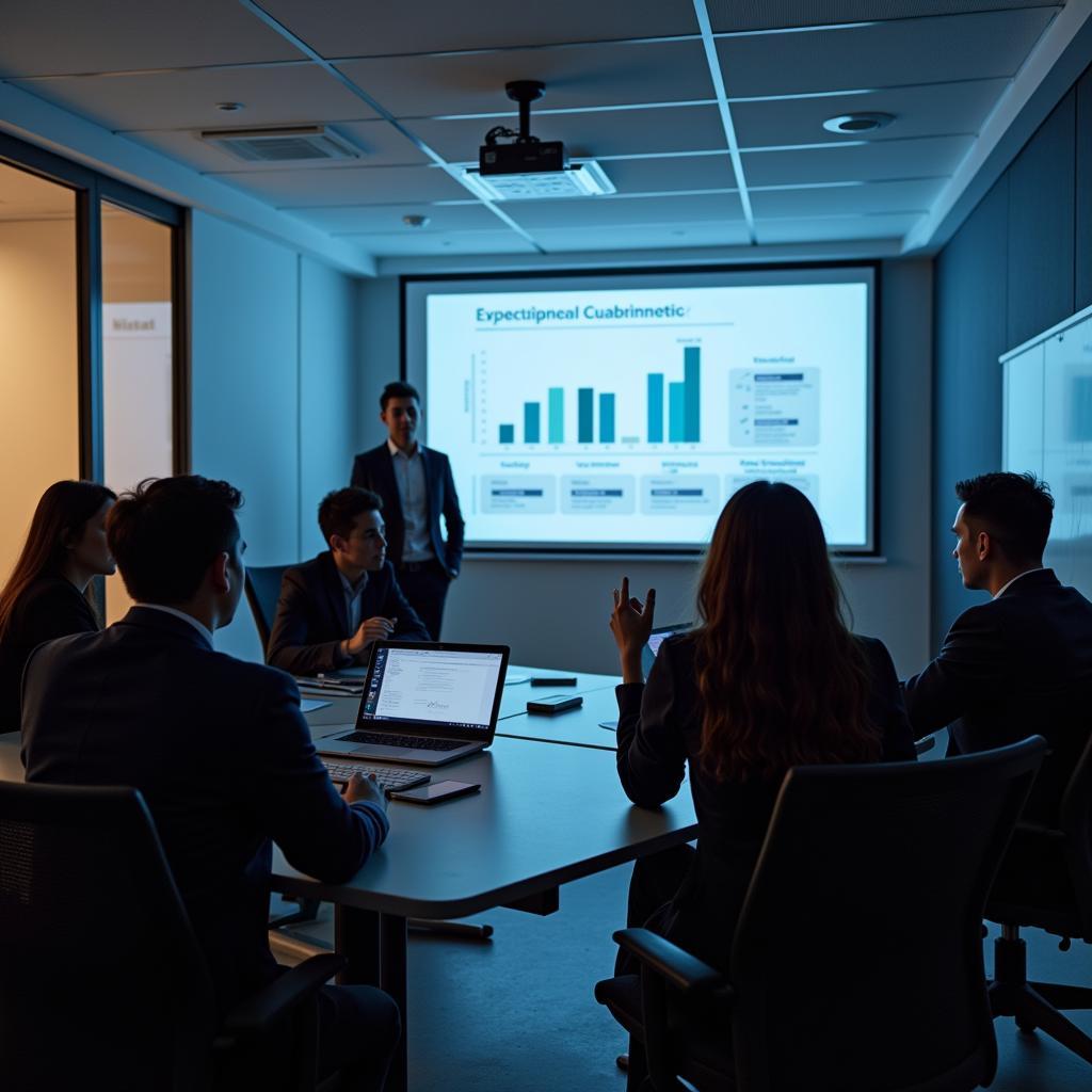 Professionals attending a cybersecurity training session