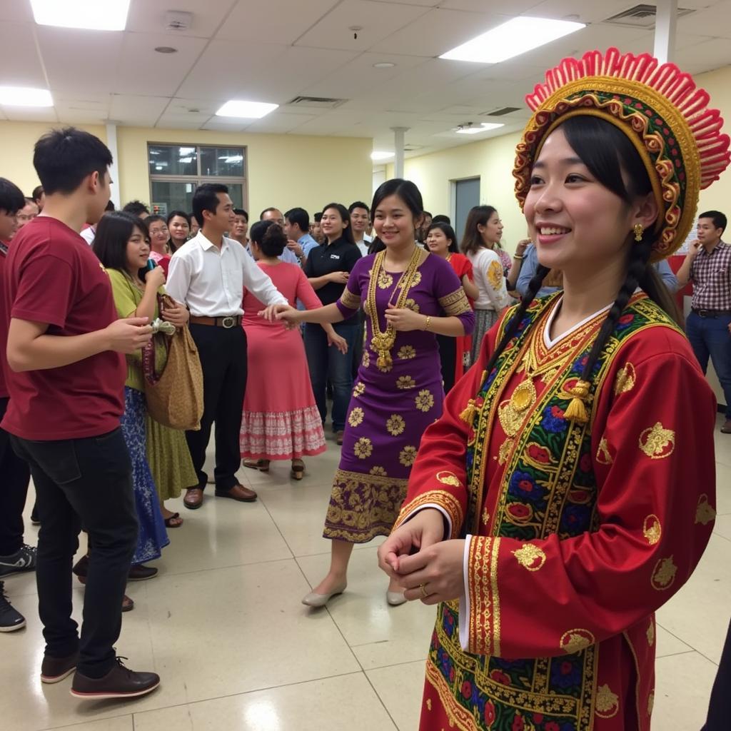 Students participating in a cultural event at Asean Dorm 88