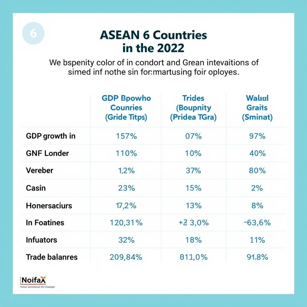 Key economic indicators for ASEAN 6 in 2022