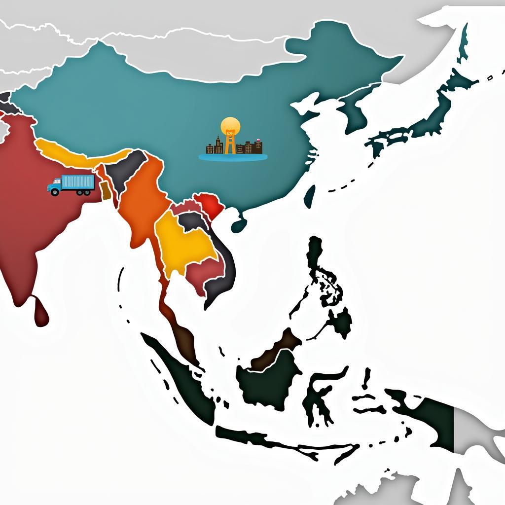 Map showcasing ASEAN economic integration