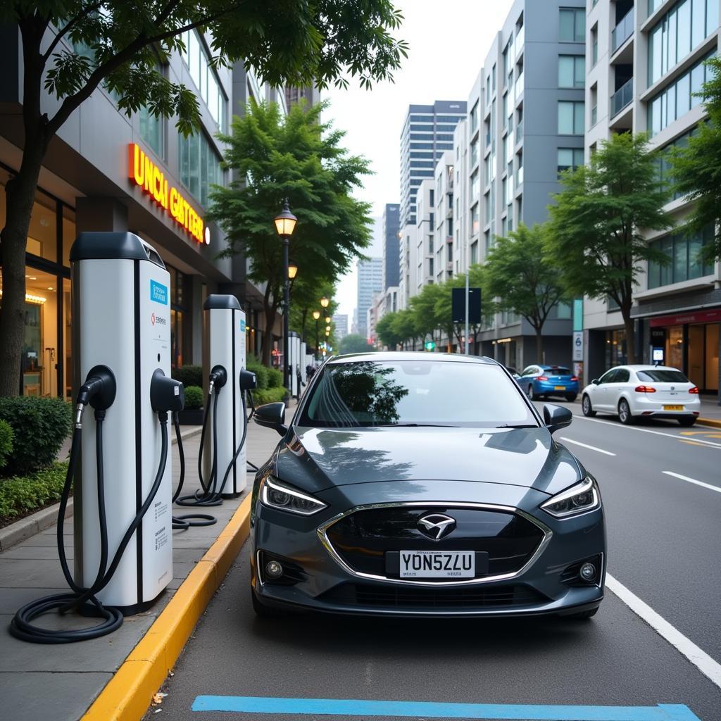 Electric Vehicle Charging Station in Urban Southeast Asia