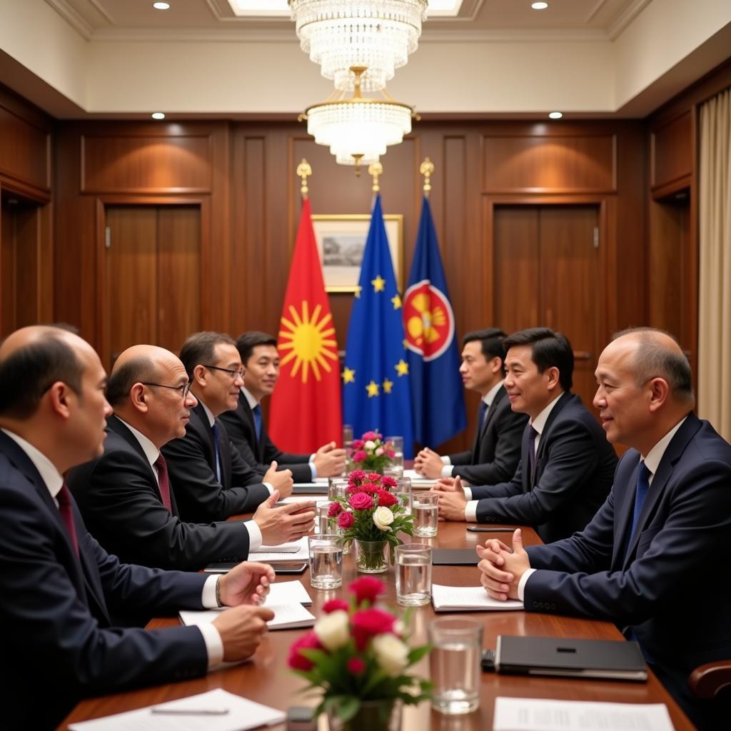 ASEAN and European Union diplomats during a meeting