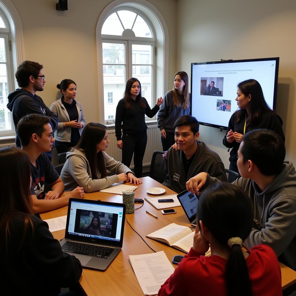 Asean filmmakers collaborating on a project during a workshop