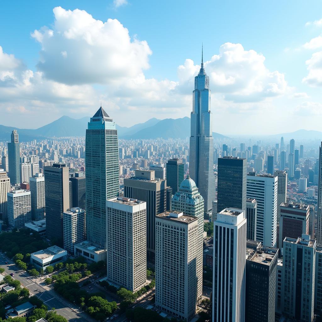 Modern skyscrapers representing ASEAN financial centers