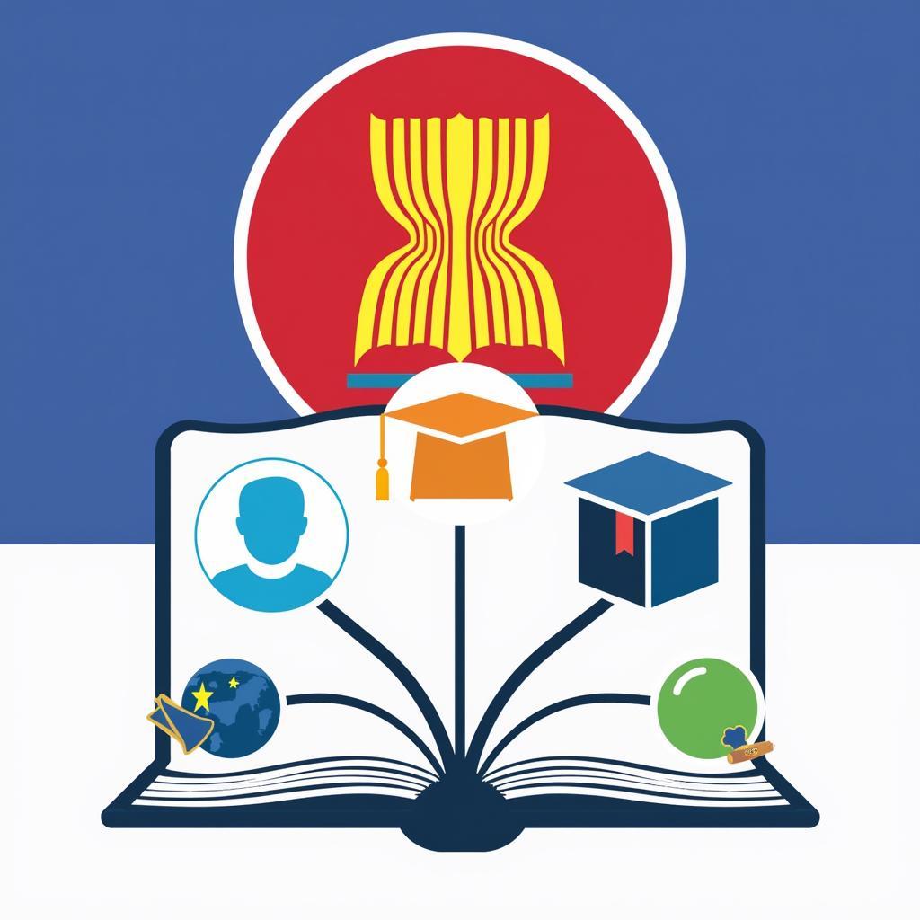 ASEAN Flag and Education Icons