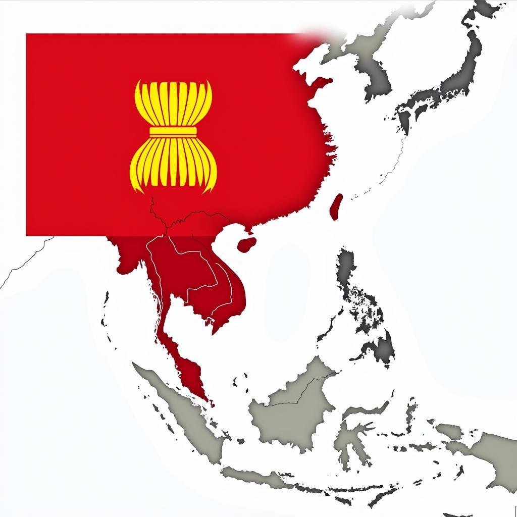 ASEAN Flag and Map