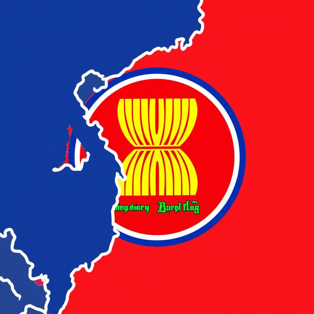 ASEAN Flag and Map