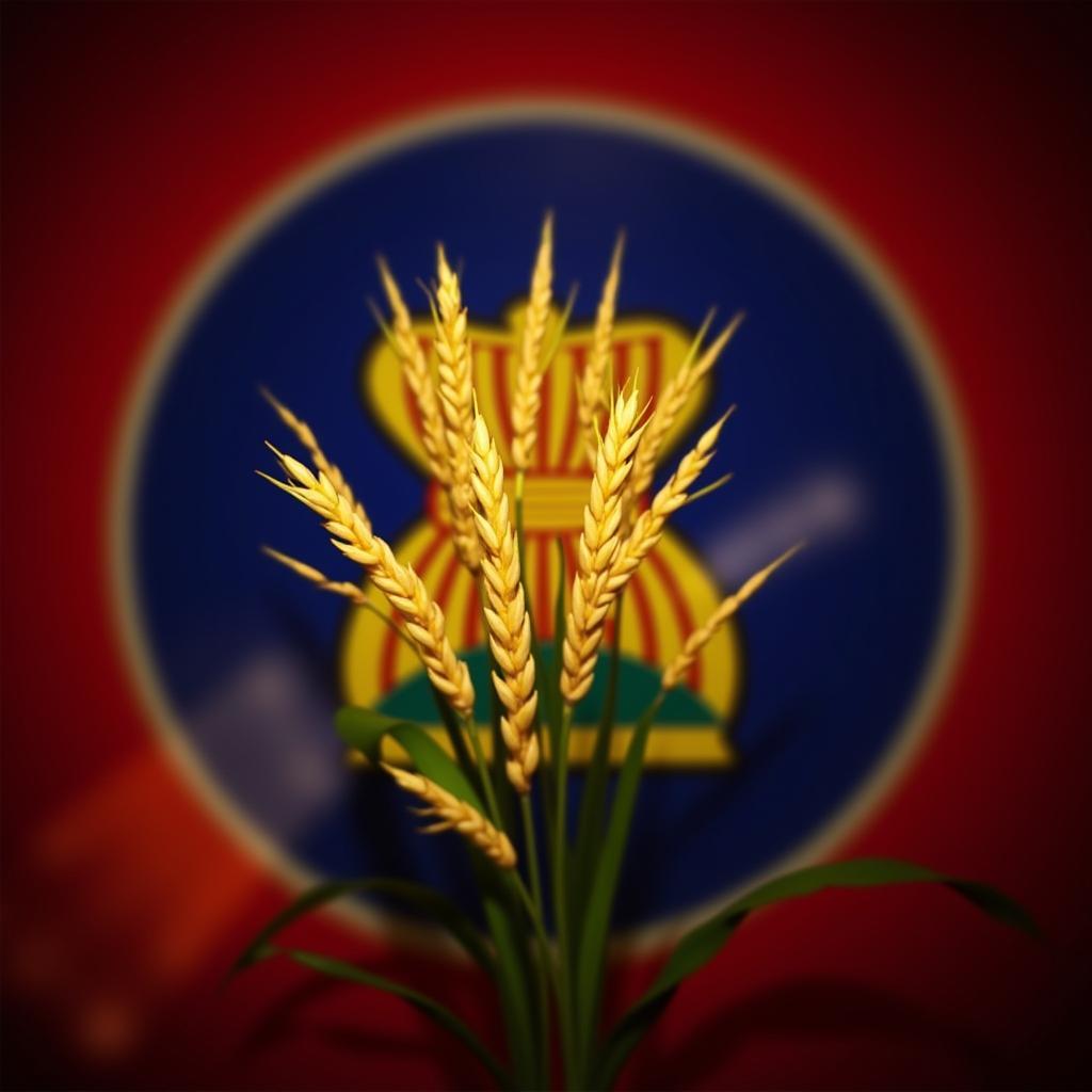 Ten Rice Stalks on ASEAN Flag Symbolizing Member States