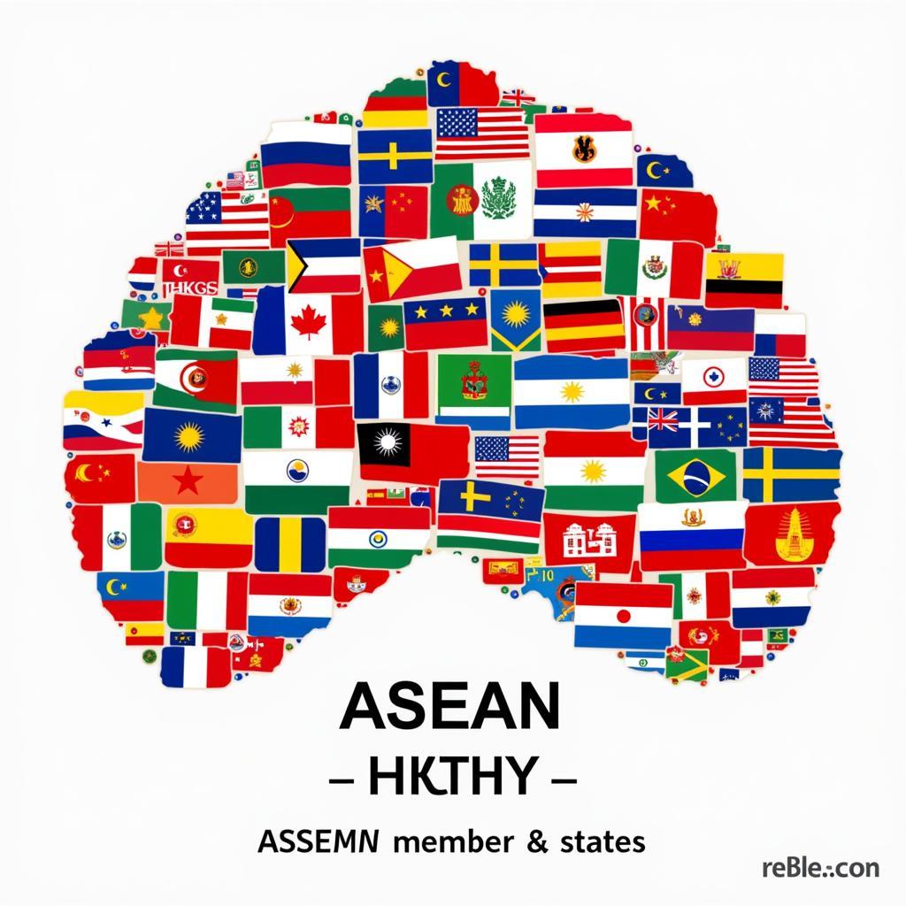 ASEAN Flags Representing Unity and Cooperation