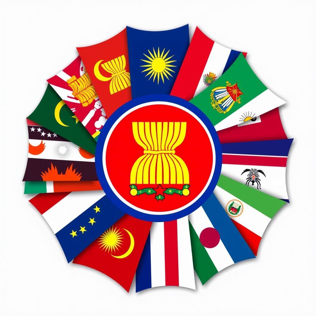 ASEAN Flags Representing Unity and Cooperation