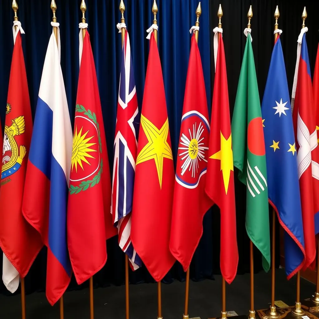 ASEAN flags displayed together