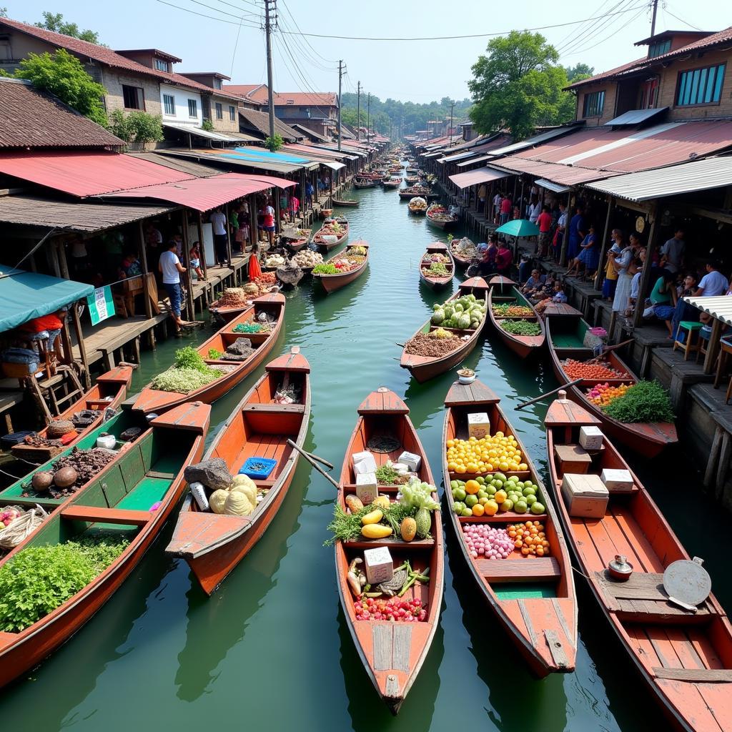 Vibrant Floating Market: A Glimpse into ASEAN's Cultural and Economic Landscape