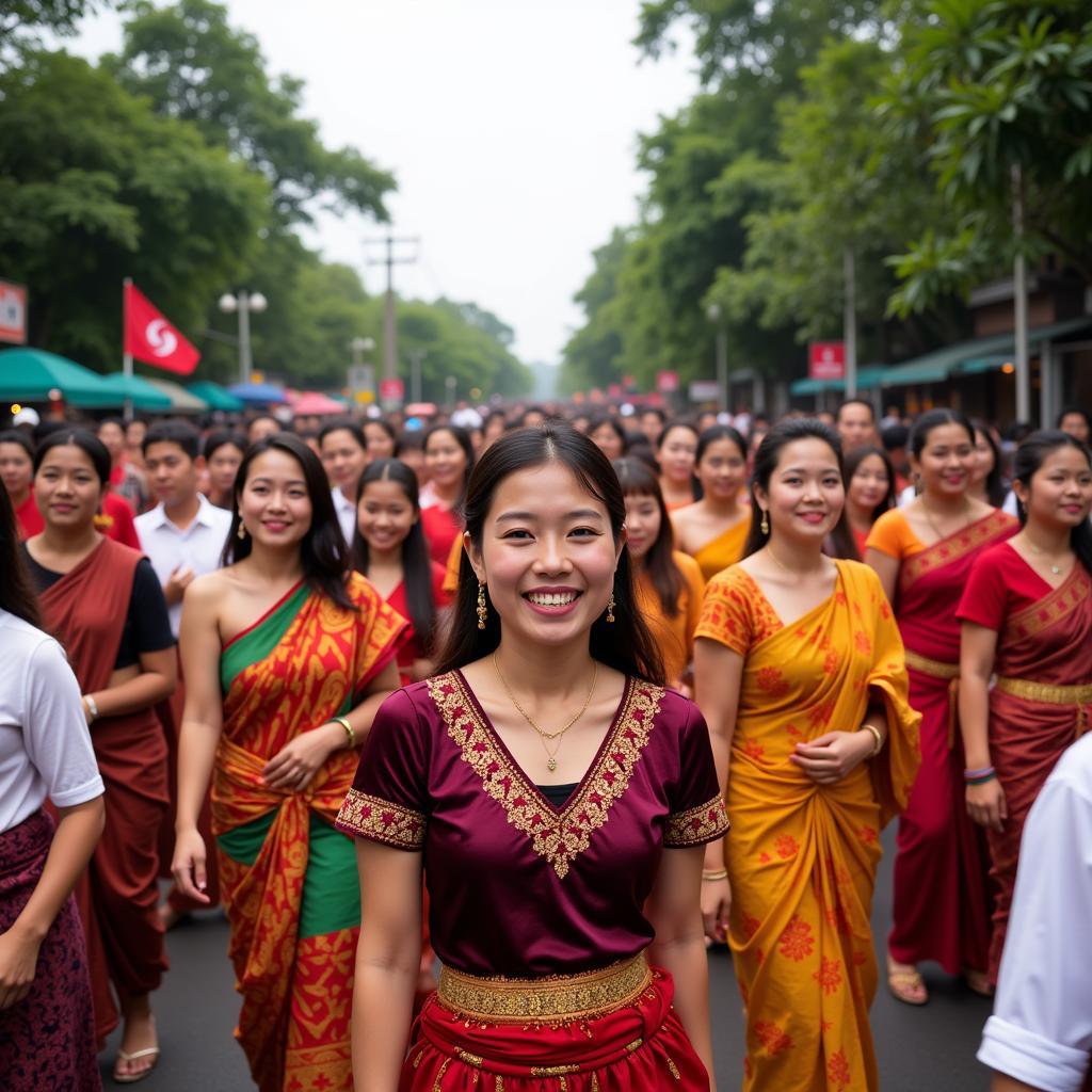 A vibrant cultural celebration in Southeast Asia