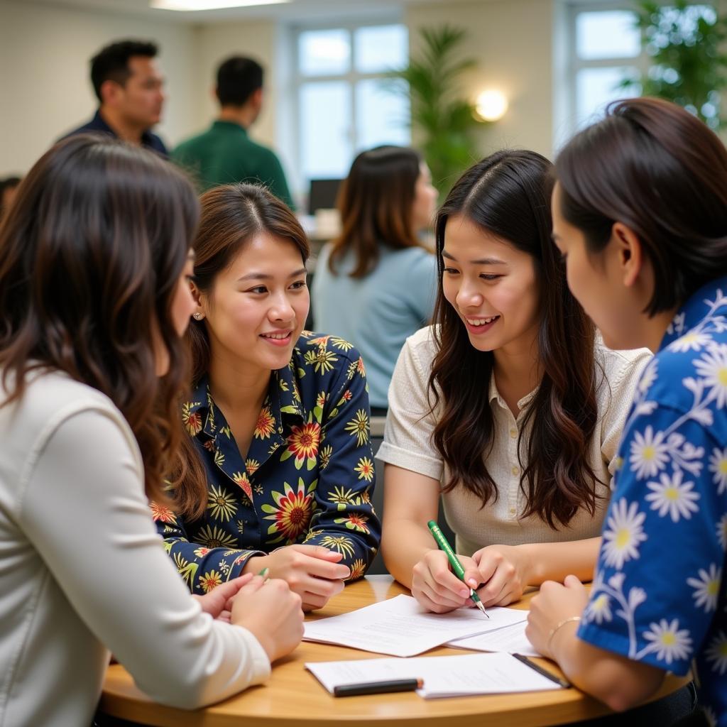 People from ASEAN and Hawaii collaborating on a project