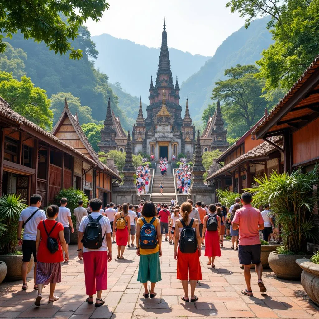 Tourists exploring Southeast Asia