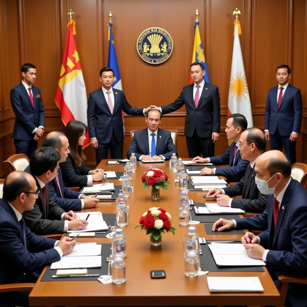 ASEAN and IMF officials during a meeting