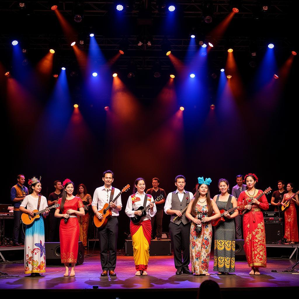 Performers on stage at the ASEAN-Japan Music Festival