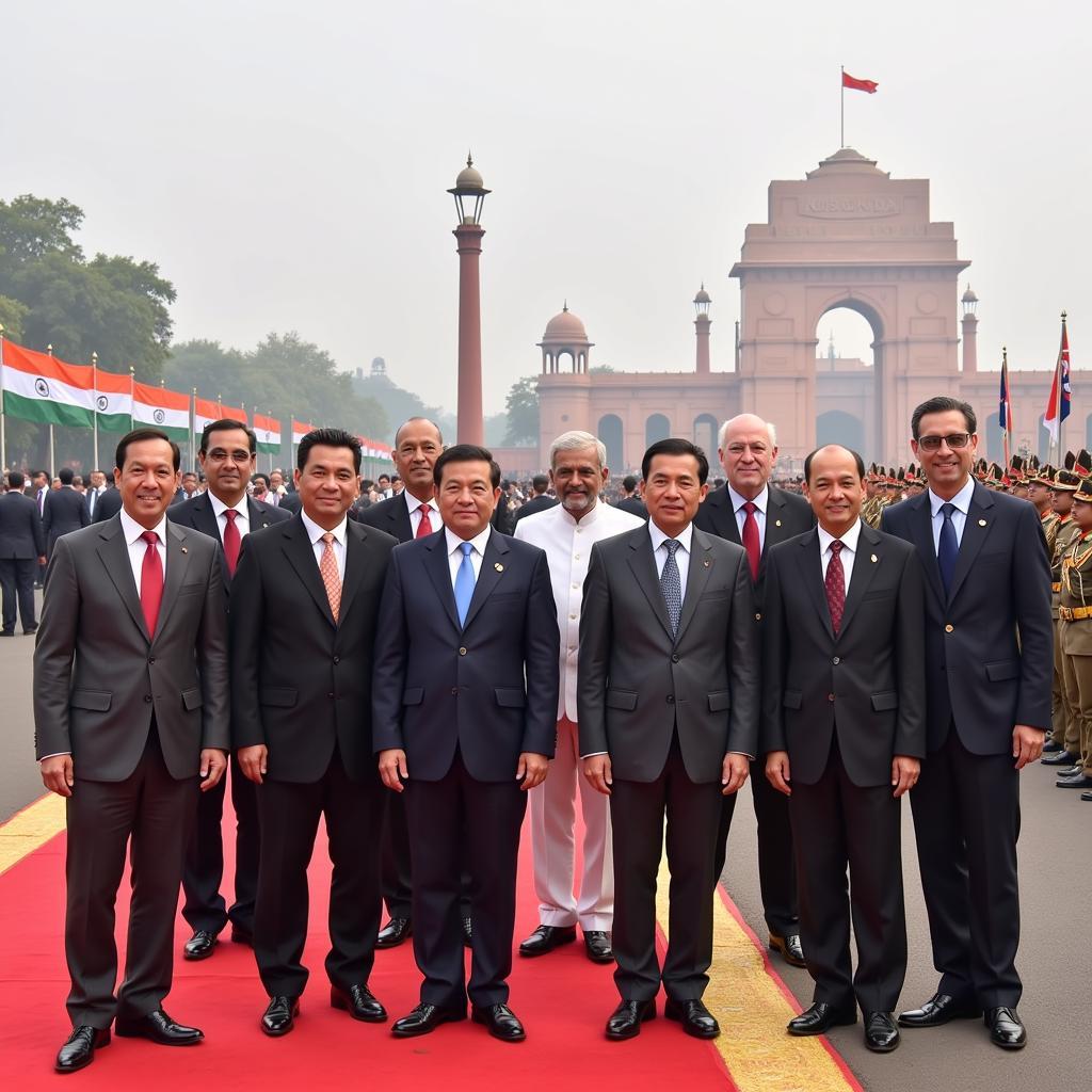 ASEAN leaders attending the Republic Day parade