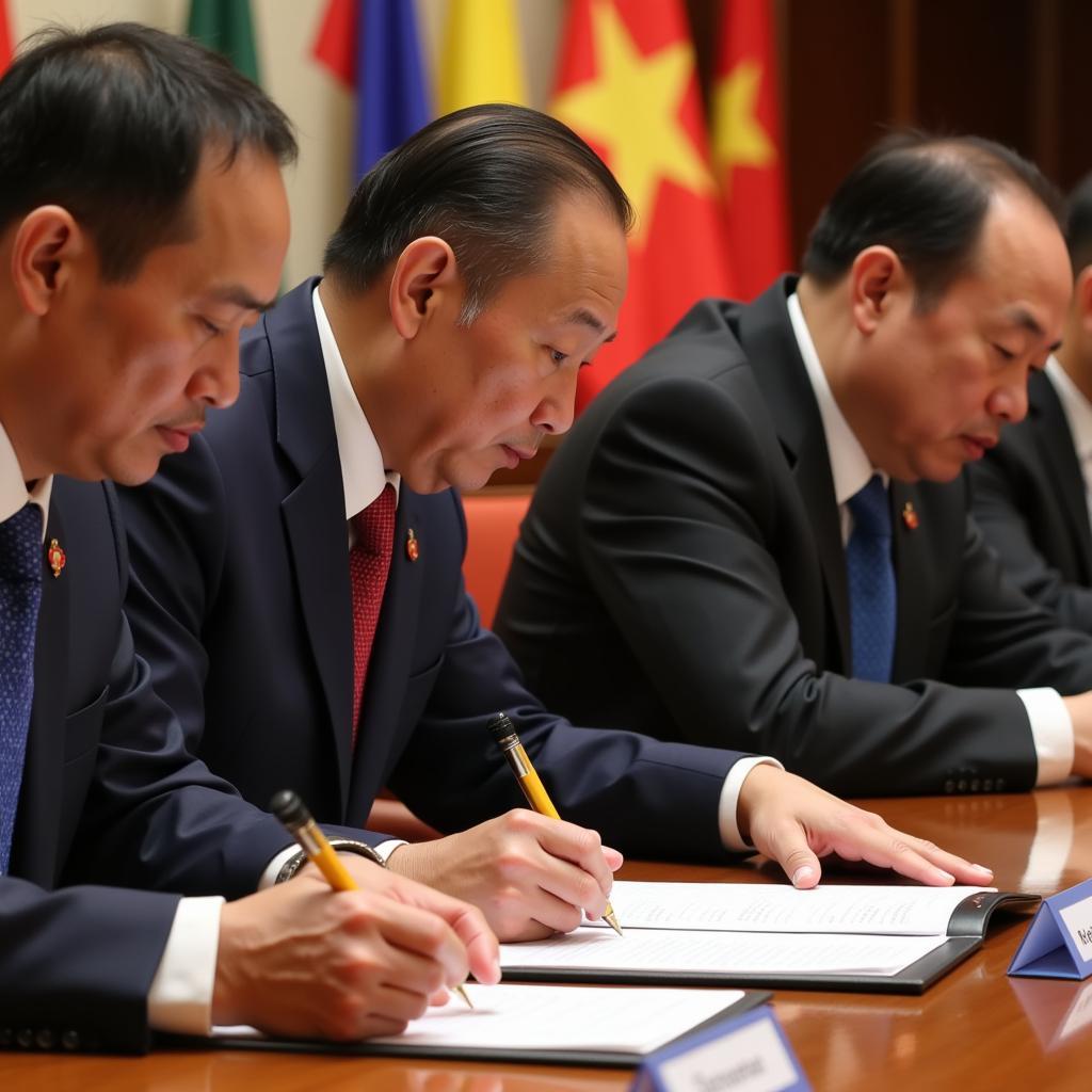 ASEAN Leaders Signing Agreement