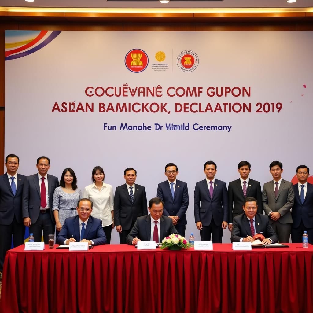 ASEAN Leaders Signing Bangkok Declaration 2019