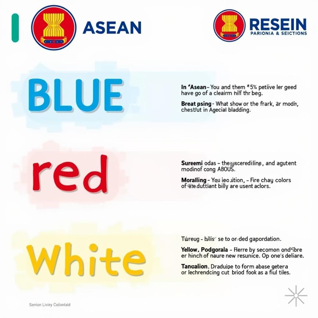  Breakdown of the colors in the ASEAN logo and their significance. 