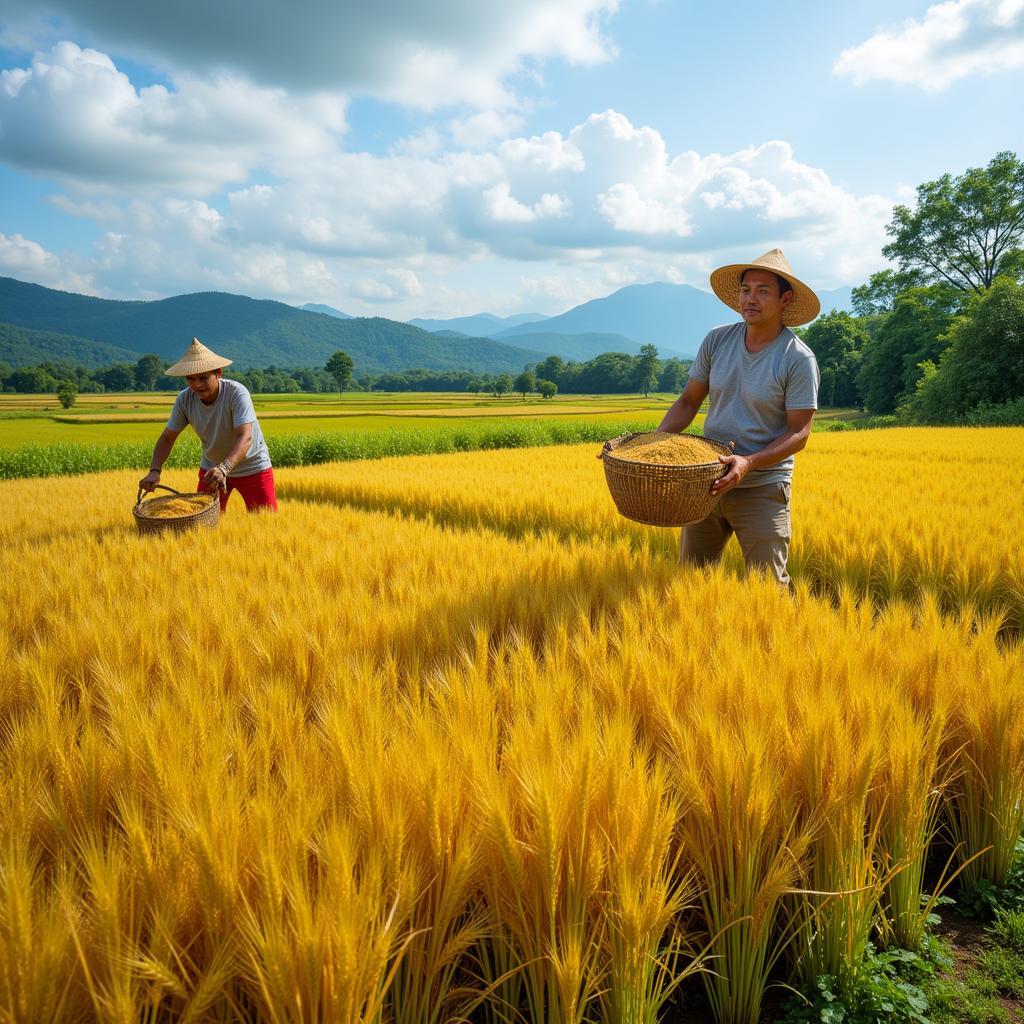 ASEAN Farmers Harvesting Barley for Malt Production