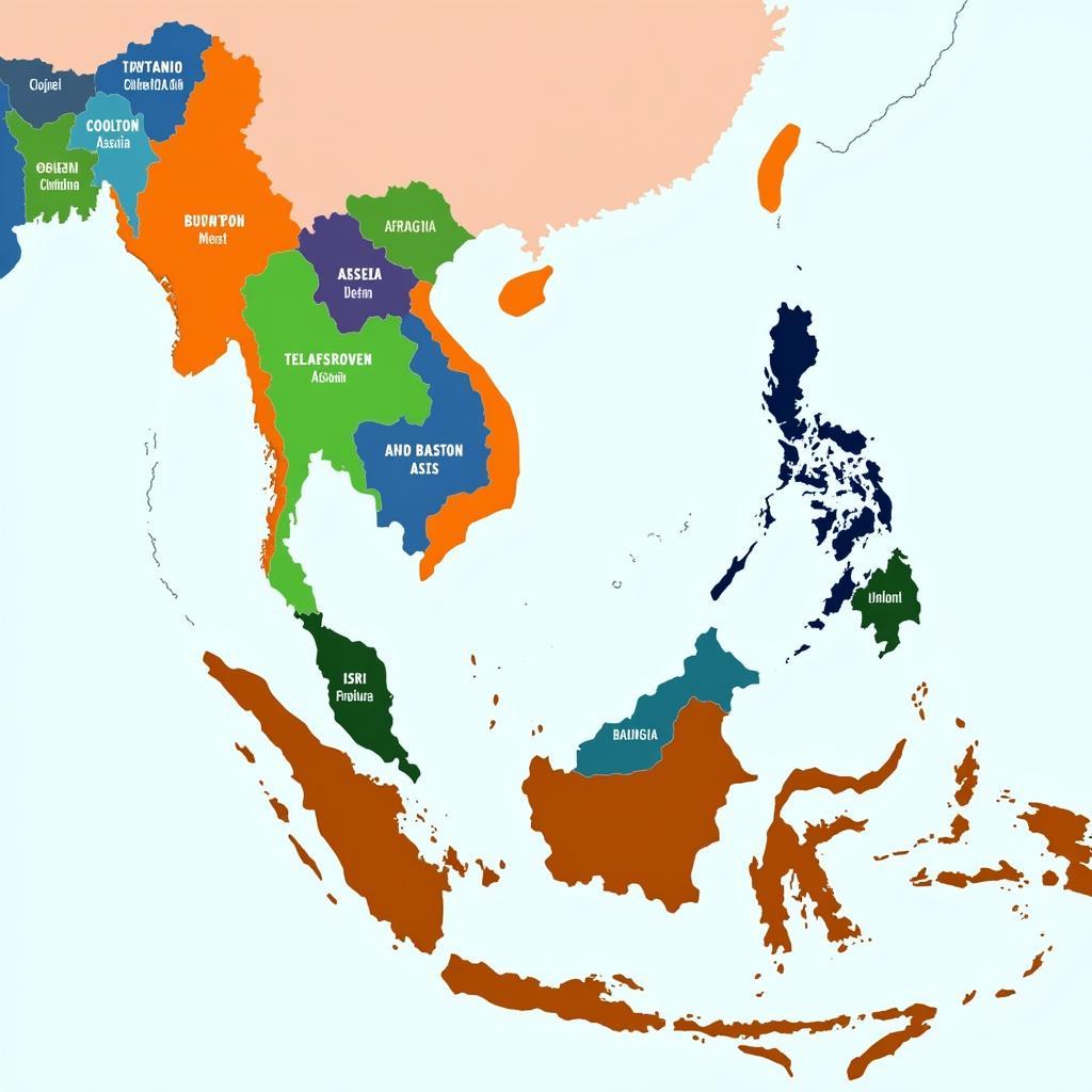 Southeast Asia Map Highlighting ASEAN Countries