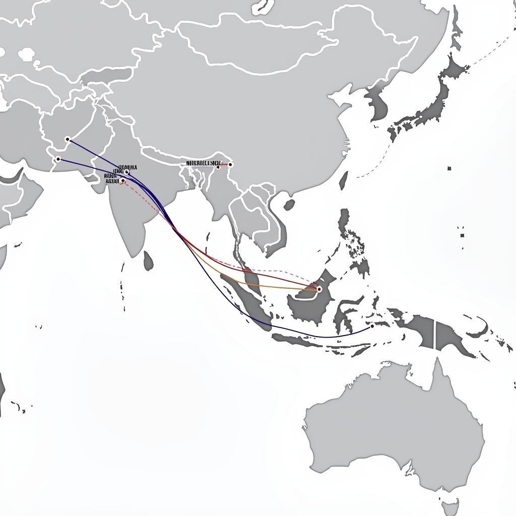 Map of ASEAN with Air Routes