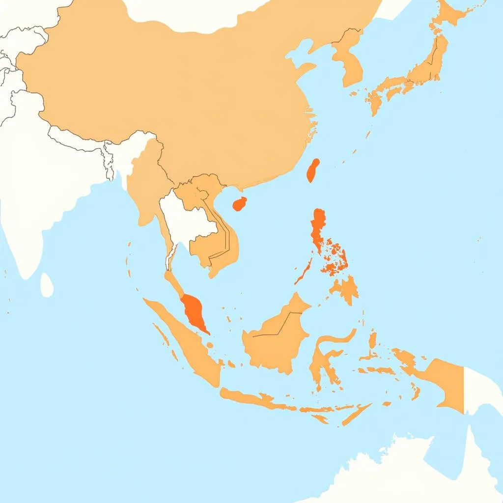 Map of ASEAN with Broadcasting Standards Highlighted